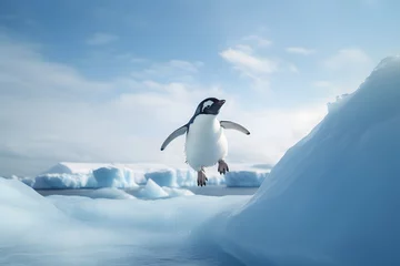 Outdoor-Kissen A penguin sliding on the ice © Ployker