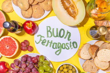 Ferragosto holiday lunch background
