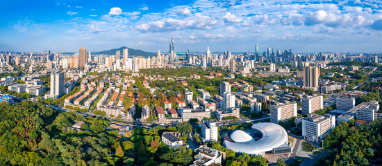 Aerial view of the CBD in Xinjiekou, Nanjing Province, China