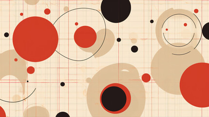 modern abstract design of circles in a geometry system, ai generated image