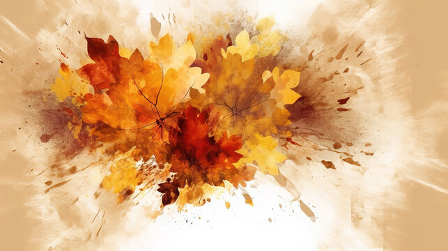 autumn colored wallpaper, explosion effect, ai generated image