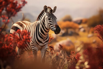 Zebra, Wildlife Photography, Generative AI - obrazy, fototapety, plakaty