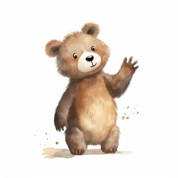 Cute teddy bear art. Beautiful illustration picture. Generative AI