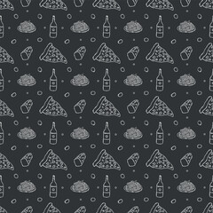 Italian food pattern. Seamless italian food background