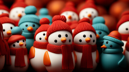 Christmas snowmen. Generative ai
