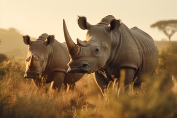 Rhino, Wildlife Photography, Generative AI