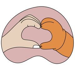 cat love sign handdrawn vector element