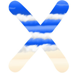 blue letter X