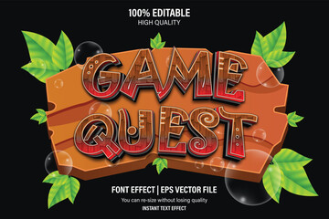 Editable Game quest 3d text effect