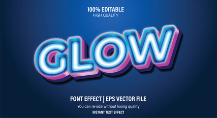 Glow 3d text effect, Editable text effect, font style..