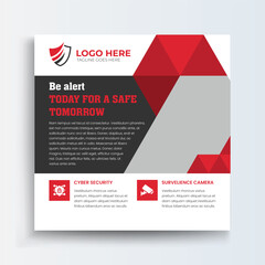 Fototapeta premium Security Service Social media post Design, Body Guard, cctv camera, Social media Website security service, technology service design