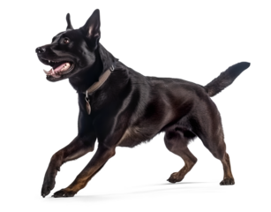 formosan mountain dog running on isolated background, generative ai