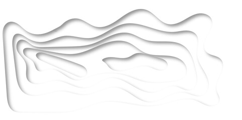 Abstract seamless topography map wavy line 3d paper cut white background. White abstract geometric pattern background, wave and curve abstract background.	
