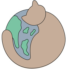 international cat day handdrawn vector element