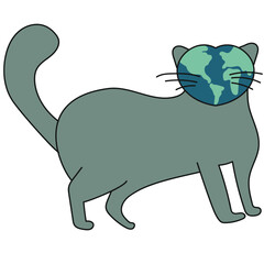 international cat day handdrawn vector element