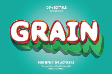 Grain 3d text effect, Editable text effect.
