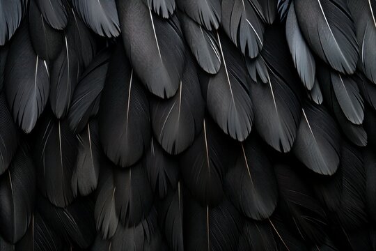 Premium Photo  Black feathers background black swan wings pattern abstract  generative ai illustration