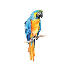  Blue-and-yellow Macaw watercolor paint.