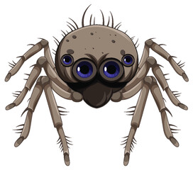 Brown spider cartoon isolated
