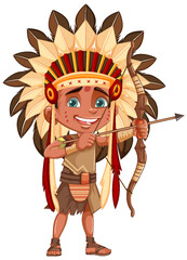 Native American Tribe Kid Archer