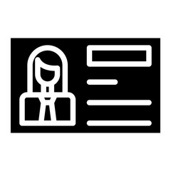 businesswoman id card glyph 
