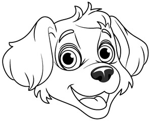 Coloring Page Outline of Cute Dog