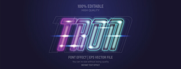 Editable tron 3d text effect.