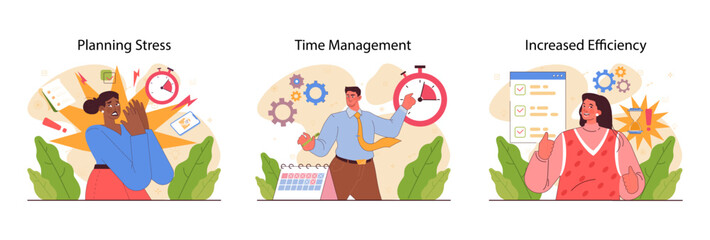 Planning and organization of tasks on board set. Character planning