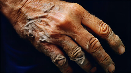 Dirty hands soil closeup - AI Generated