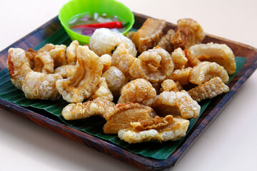Freshly cooked Chicharon or fried pork skin