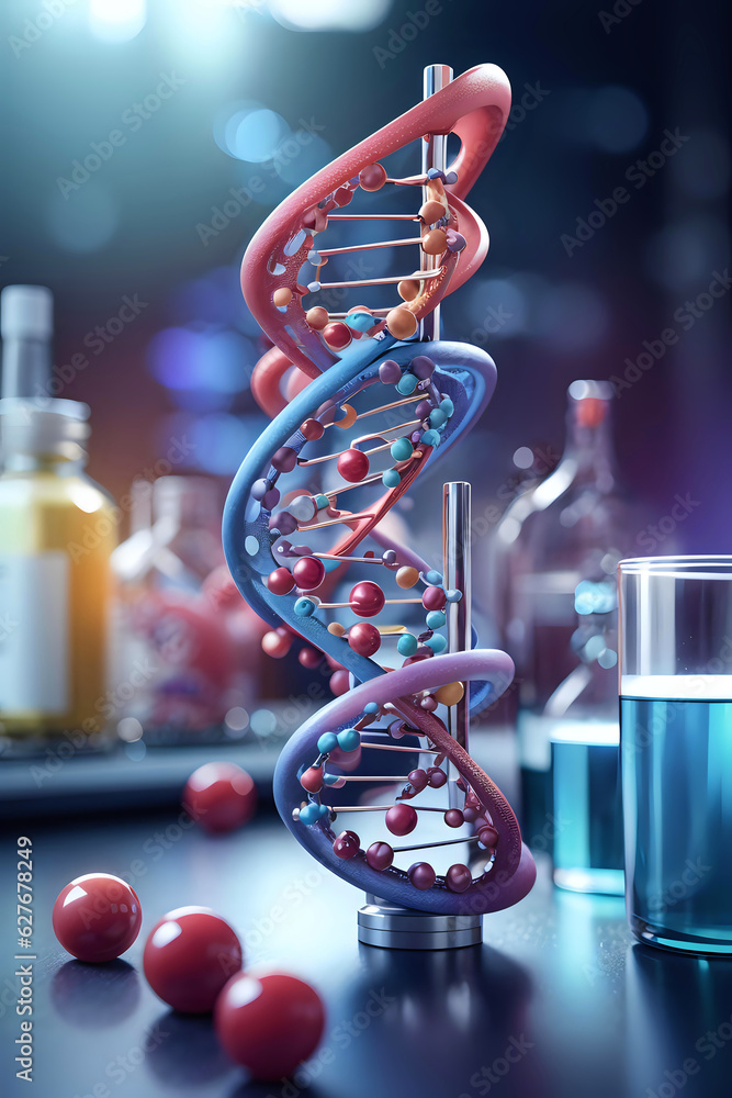 Poster development of biochemical technologies dna and flask