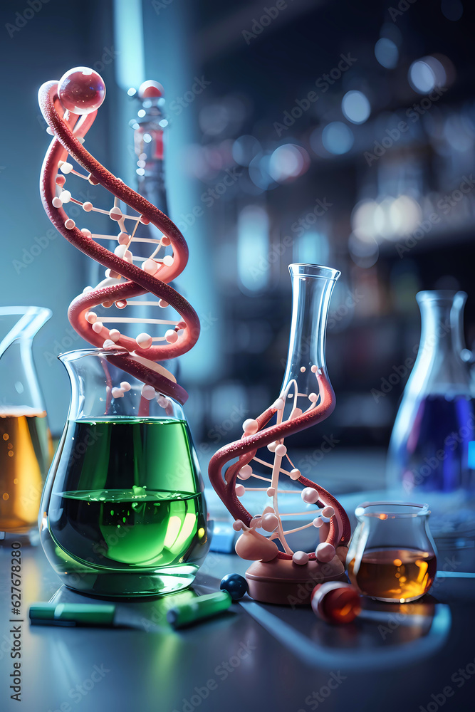 Poster development of biochemical technologies dna and flask