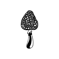 Magic mushrooms. Psychedelic hallucination. Outline vector illustration isolated on white. 60s hippie art. Coloring book for kids and adults.