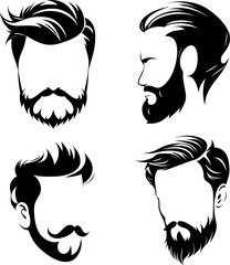 Vintage hairstyle barber. Vector EPS-10