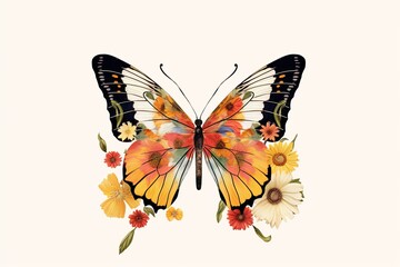 Image of colorful butterfly. Beautiful illustration picture. Generative AI