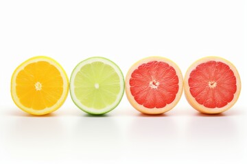 Isolated citrus slices. Beautiful illustration picture. Generative AI