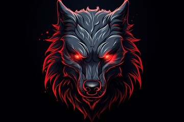 Logo with wolf. Beautiful illustration picture. Generative AI