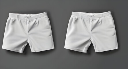Two blank grey shorts mockup illustration art generative AI/