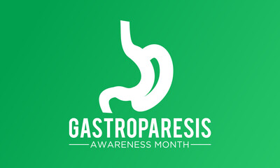 Fototapeta premium Gastroparesis awareness month is observed every year in august. August is gastroparesis awareness month. Vector template for banner, greeting card, poster with background. Vector illustration.