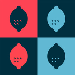 Pop art Lemon icon isolated on color background. Vector