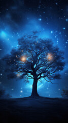 Fototapeta na wymiar sky above tree, magical landscape
