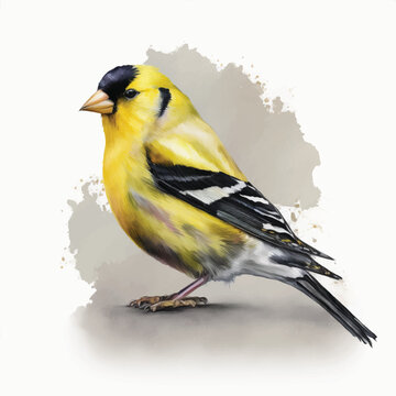 American Goldfinch watercolor paint
