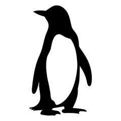 Penguin standing silhouette. Vector illustration