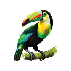 Fototapeta premium Keel-billed Toucan watercolor paint