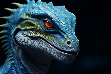 Portrait of lizard, reptile. Beautiful illustration picture. Generative AI