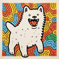 Fototapeta premium Samoyed dog image. Beautiful illustration picture. Generative AI