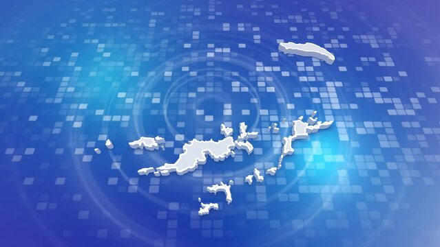 British Virgin Islands 3D Map on Minimal Background
M