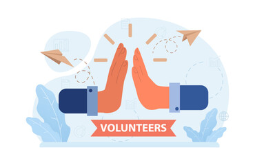 Charity. Volunteers community take care of people in need. Idea of care