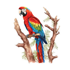 Obraz premium Scarlet Macaw watercolor paint