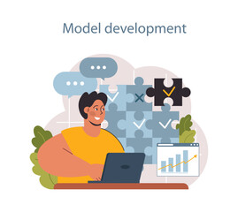 Fototapeta premium Predictive analytics. Process of using data to forecast future outcome.
